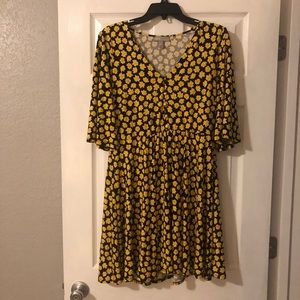 ASOS floral mini button front swing dress size 12